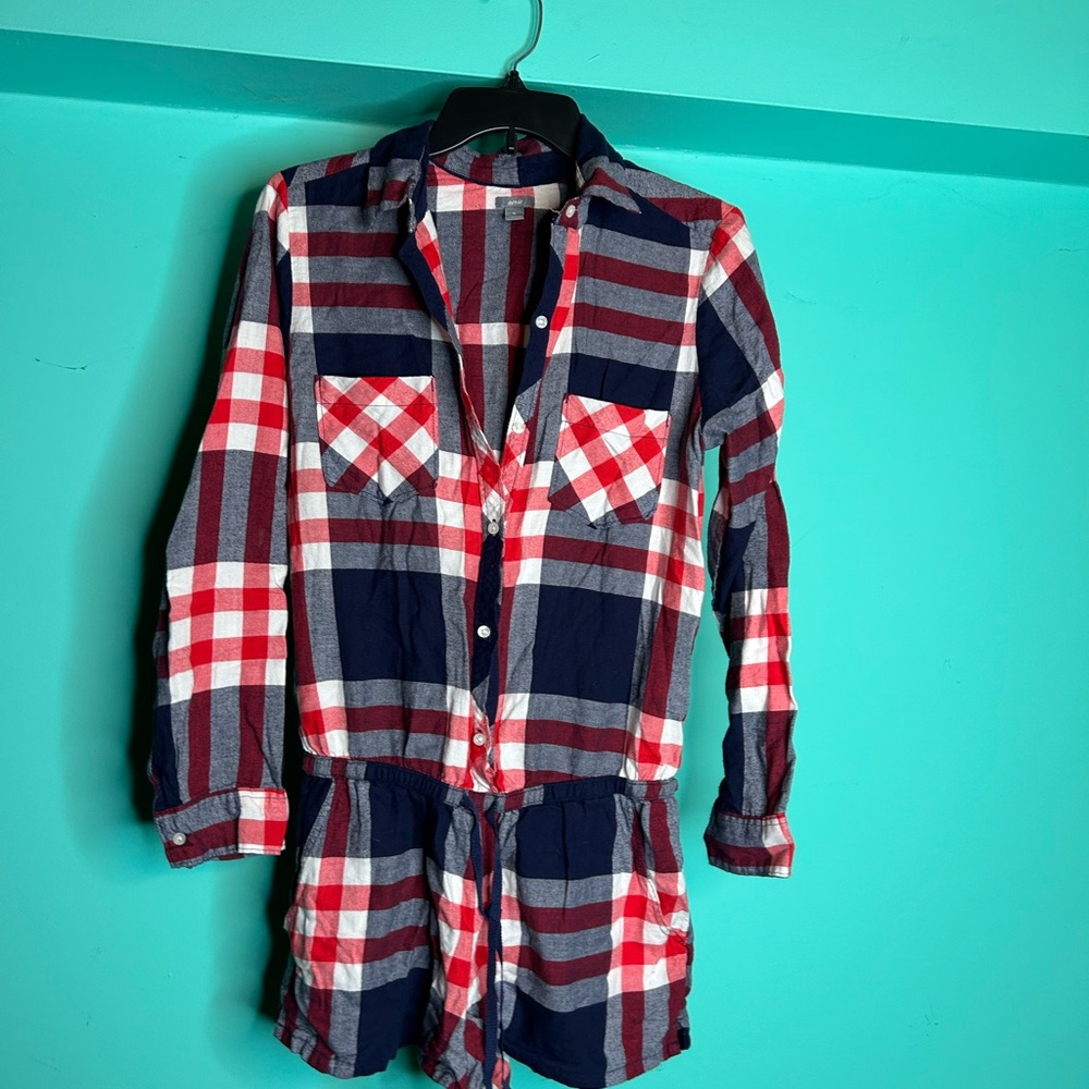Aerie Red and Blue Plaid Shirt